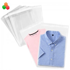 sacchetti di plastica di imballaggio del opp del sacchetto di plastica di sigillamento dell'indumento autoadesivo su ordinazione trasparente forte per abbigliamento \/ maglietta \/ spuntino