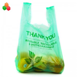 Rotolo del sacchetto della spesa dei rifiuti di plastica biodegradabile pe + d2w compostabile non tossico al 100%